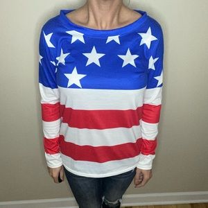 Junior size large American flag long sleeve